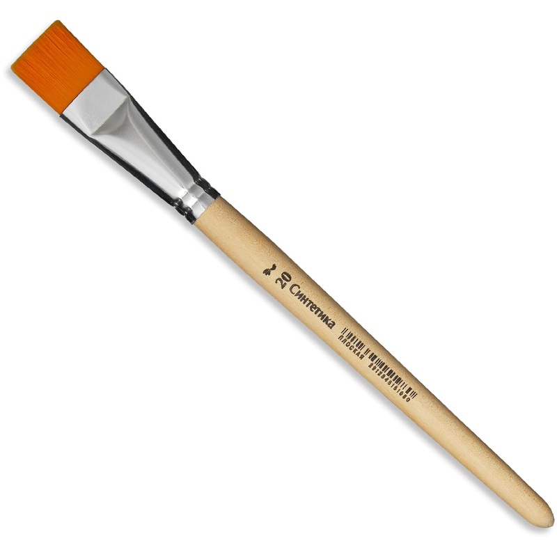 Изображение товара Кисть Комус Класс плоская синтетика №20 для акварели