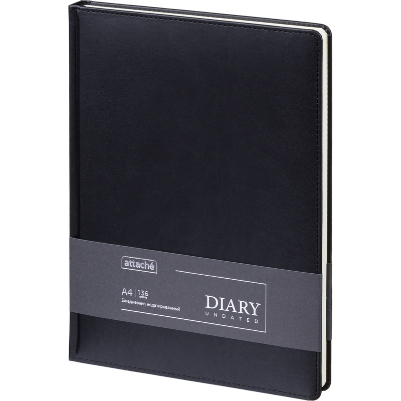 Изображение товара Ежедневник Attache Classic А4 недатированный тиснение искусственная кожа черный