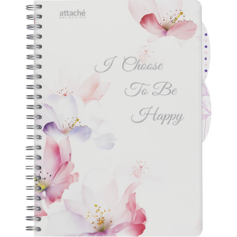 Изображение товара Бизнес-тетрадь Attache Selection Flower Dreams А4 140 листов белая в клетку на спирали с разделителями
