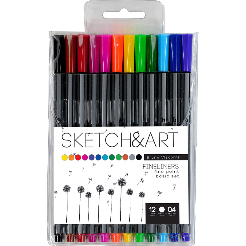 Изображение товара Набор капиллярных ручек Sketch&Art 12 цветов толщина 0.4 мм