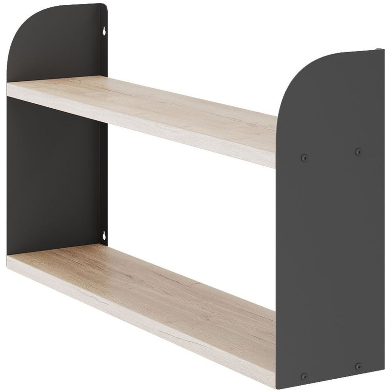 Изображение товара Полка Kobor S1-100/20 black/natural (чёрный муар/дуб натуральный, 1000х200х500 мм)