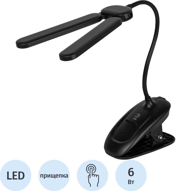 Изображение товара Светильник настольный Эра NLED-512-6W-BK черный