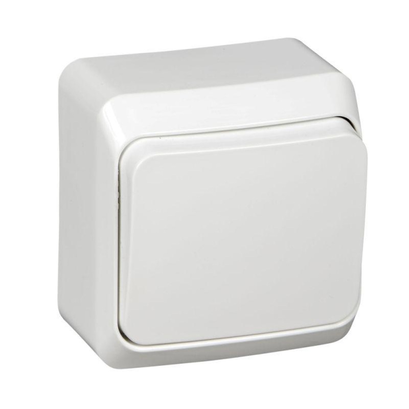 Изображение товара Выключатель одноклавишный Schneider Electric Этюд 10А IP20 открытого монтажа белый (BA10-001B)
