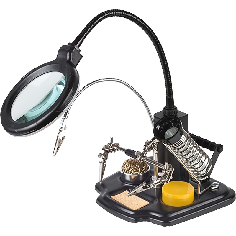 Изображение товара Многофункциональный стенд держатель Rexant с лупой и подсветкой