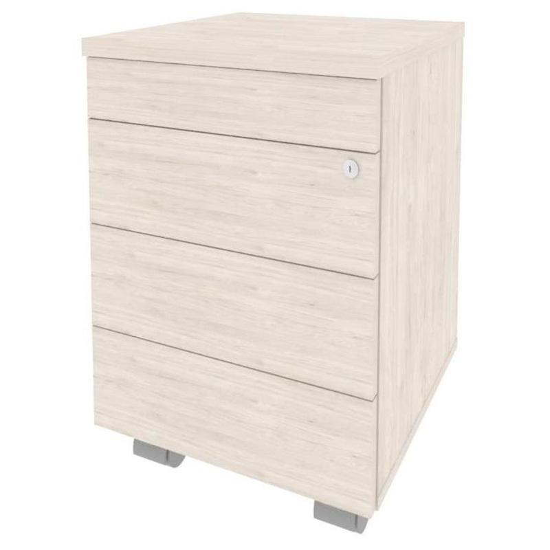 Изображение товара Тумба подкатная Onix O.ТМ-3TIP с центральным замком светлый денвер 432х460х633 мм