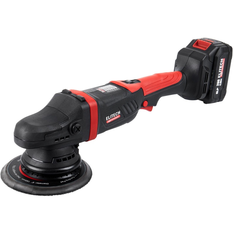 Изображение товара Профессиональная аккумуляторная шлифмашина Elitech CPM2015SLR 150мм