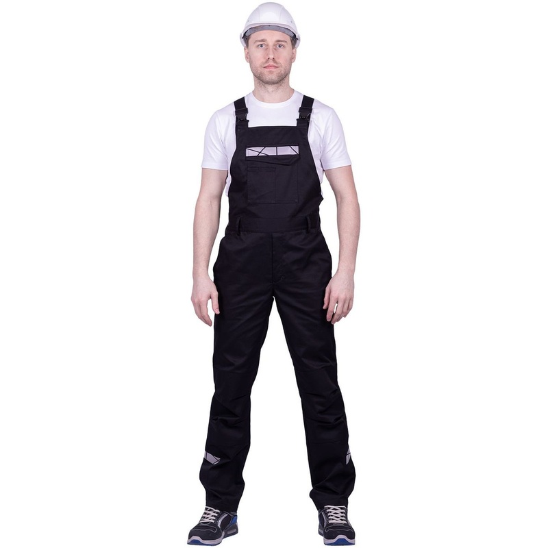 Изображение товара Полукомбинезон рабочий летний мужской Стронг с СОП черный 60-62 Рост 170-176