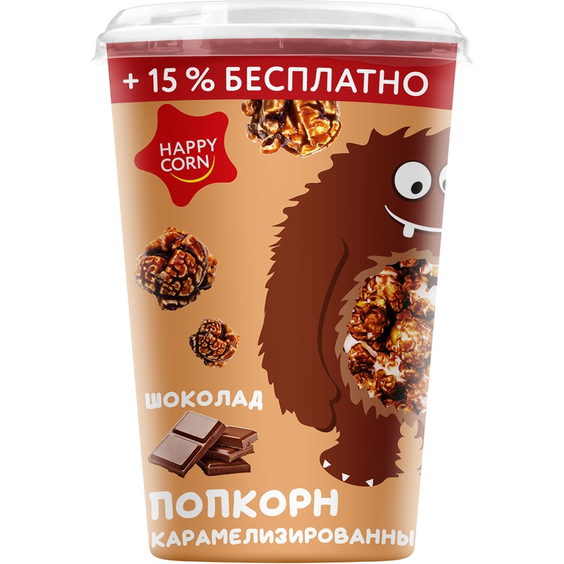 Изображение товара Попкорн Happy Corn со вкусом шоколада - 100 г