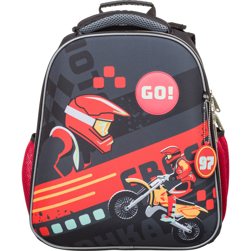 Изображение товара Ранец Комус Класс Basic Motocross для мальчиков эргономичный черный с двумя отделениями