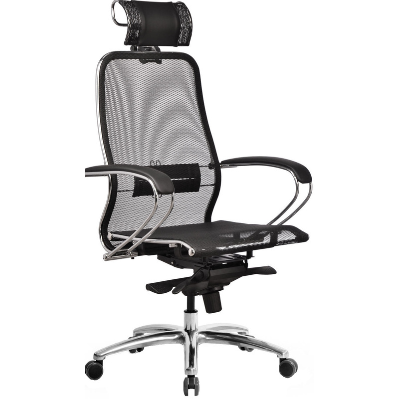 Изображение товара Кресло для руководителей чёрное (сетка, металл)