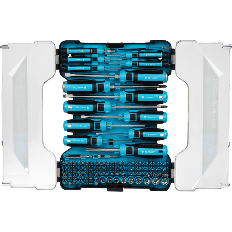 Изображение товара Набор отвёрток TOPFORT с битами и торцевыми головками (112 штук в упаковке, 5691112)
