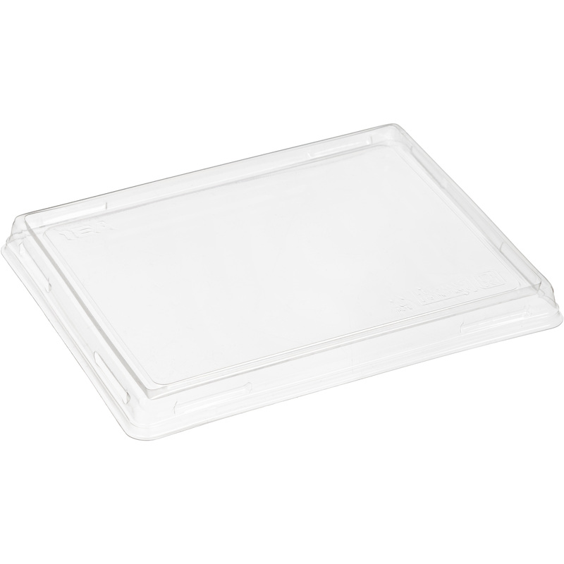 Изображение товара Крышка пластиковая DoEco Opsalad 164x115 мм плоская прозрачная (600 штук в упаковке)