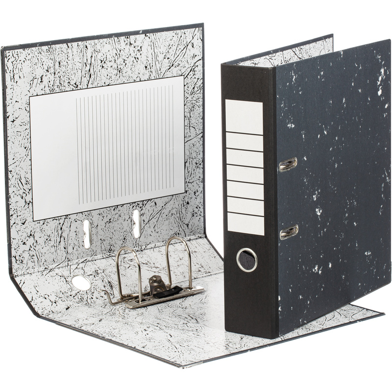 Изображение товара Папка-регистратор с корешком 75 мм в черном цвете, вместимость 480 листов