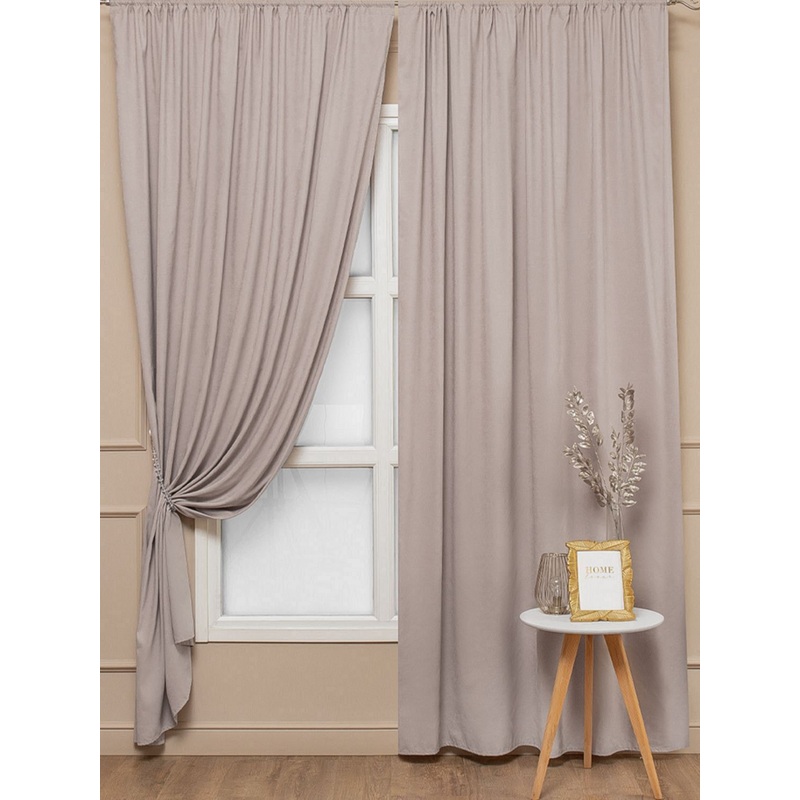 Изображение товара Комплект штор Amore Mio Однотонная замша 6ML 3872-019 бежевый