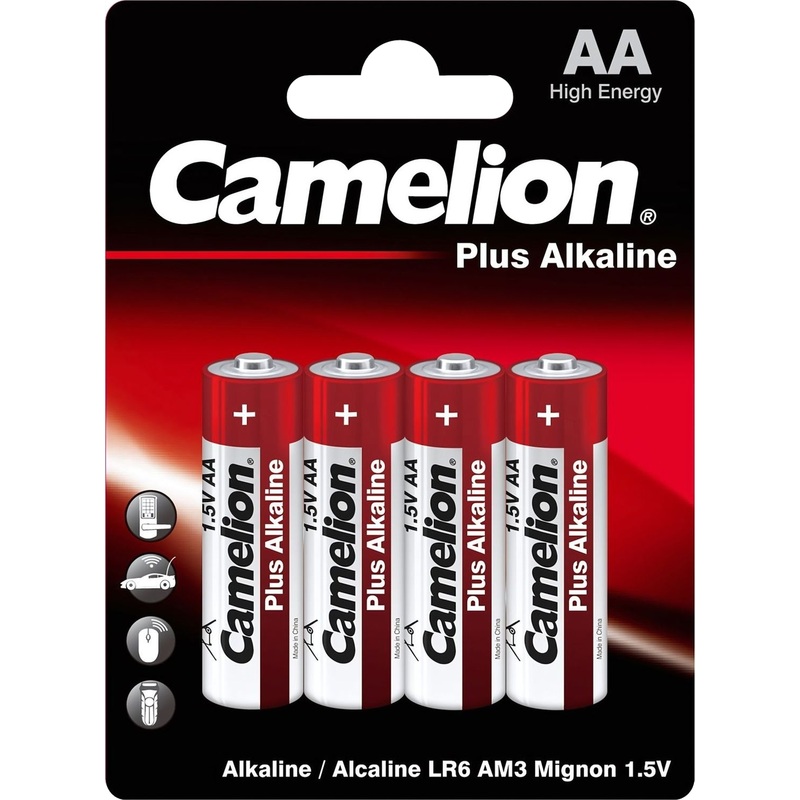 Изображение товара Батарейка АА пальчиковая Camelion Plus Alkaline блистер (4 штуки в упаковке)