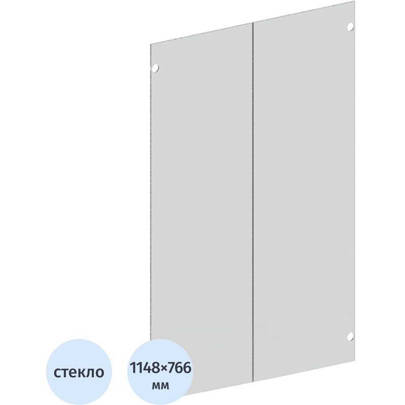 Изображение товара Двери средние Vita стеклянные прозрачные 766x1148 мм, комплект из 2 штук