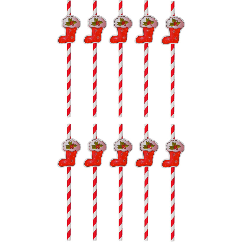 Изображение товара Трубочки для коктейля Страна Карнавалия Носочек 10 шт яркий декор для праздника