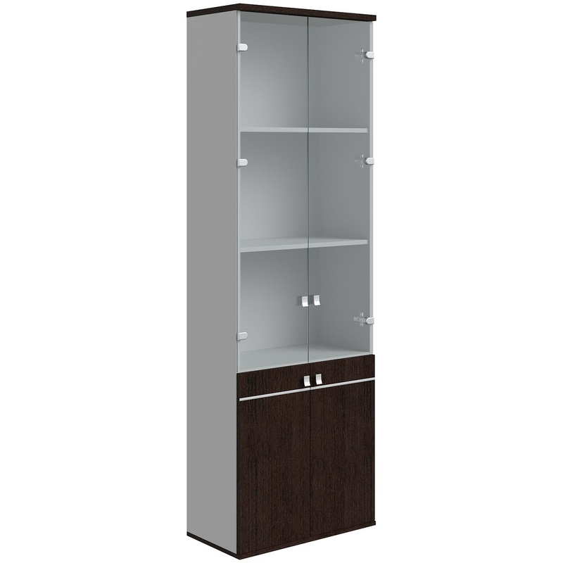 Изображение товара Шкаф для документов Swift со стеклом 710х374х2070 мм венге серый