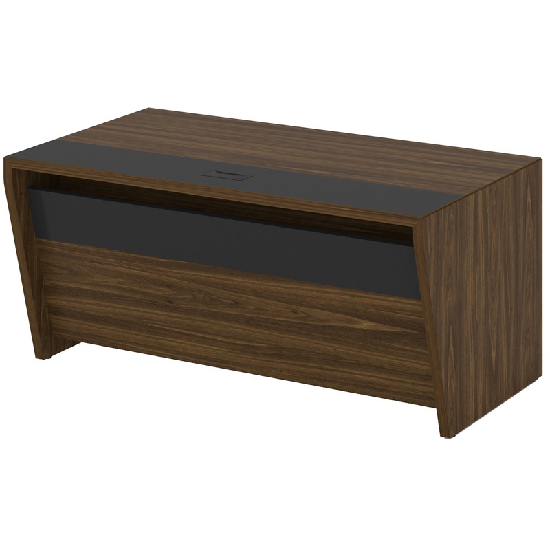 Изображение товара Стол руководителя Corner COR.SR-16 прямой орех лоренцо графит 1600х900х750 мм