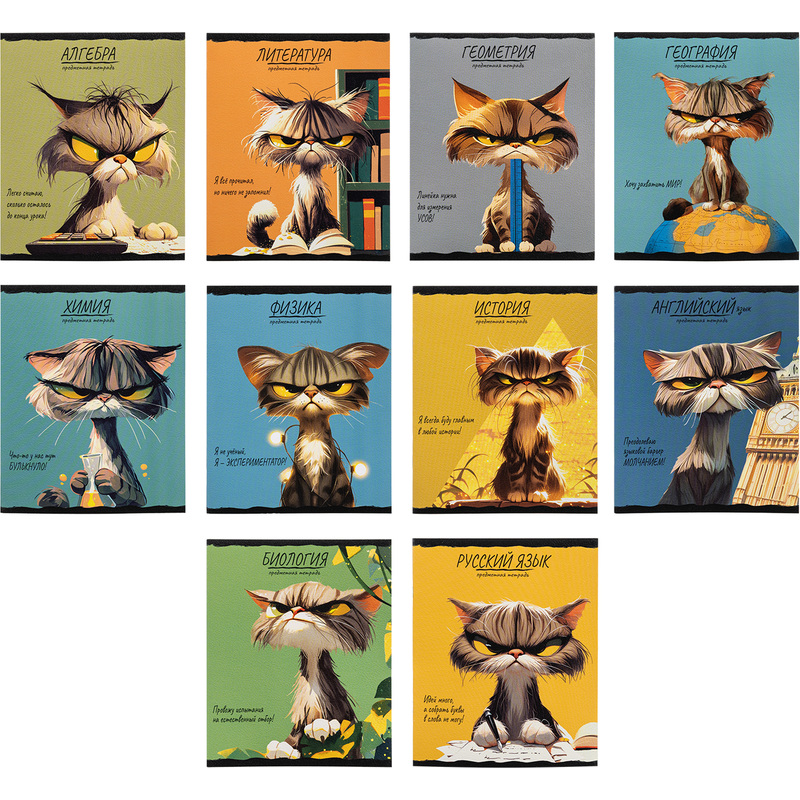 Изображение товара Набор предметных тетрадей Проф-пресс А5 48 листов с рисунком 10 шт