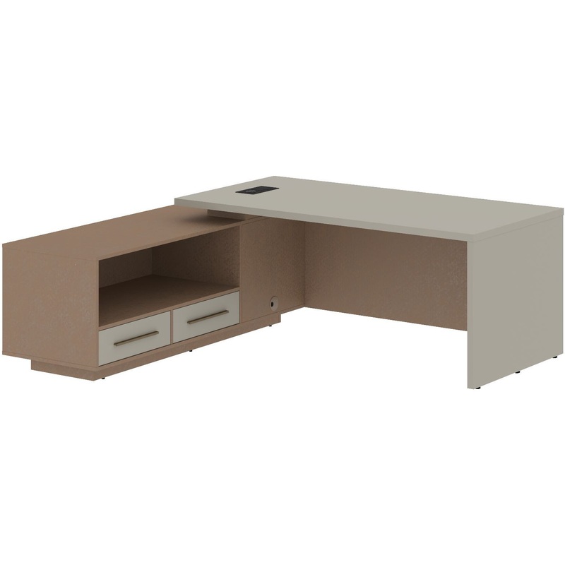 Изображение товара Стол руководителя с тумбой левый (аметист/кобра, 2100х1900х750 мм)