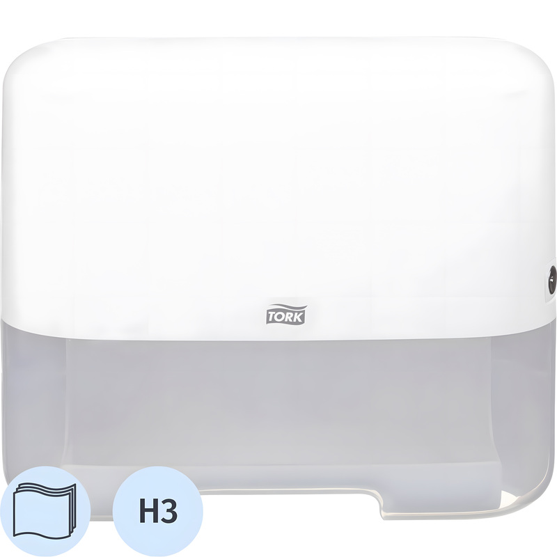 Изображение товара Диспенсер для полотенец листовых Торк (Tork) Mini Singlefold H3 белый (553100)