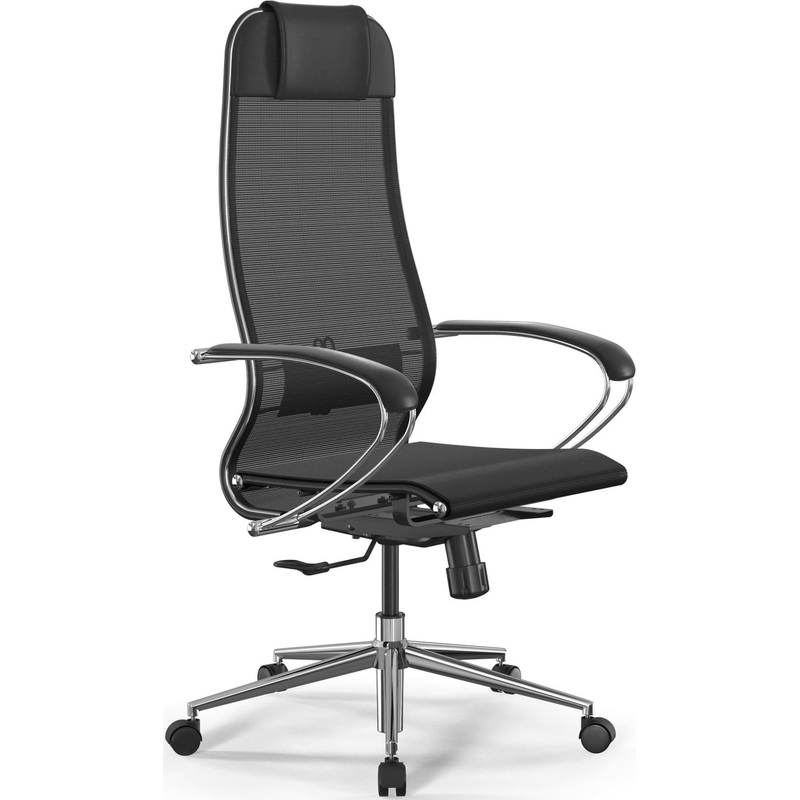 Изображение товара Кресло для руководителя Ergolife чёрное с сеткой и металлической крестовиной