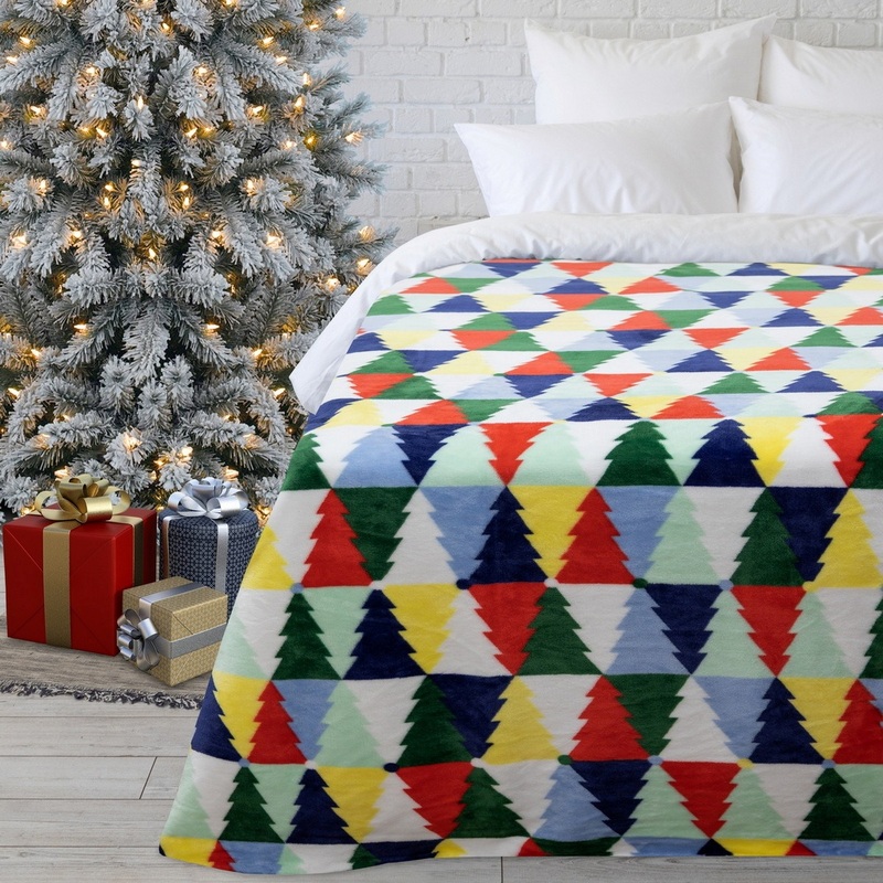 Изображение товара Покрывало Happy Family велсофт Ёлочная мозаика 150x200 см