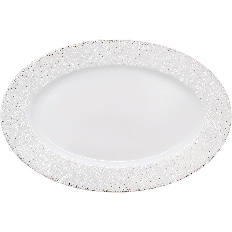 Изображение товара Блюдо сервировочное фарфоровое Repast Жемчуг 33x22 см