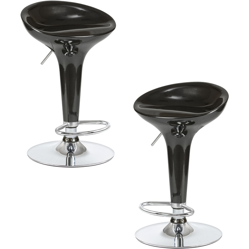 Изображение товара Стул барный LM-1004-N черный с хромированным основанием, набор 2 шт