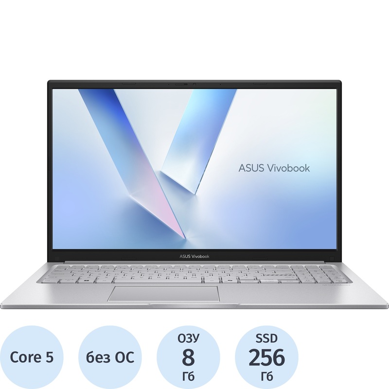 Изображение товара Ноутбук Asus Vivobook 15 X1504MA-BQ645 15.6" серебристый Intel Core 5 320/8 ГБ/SSD 256 ГБ (90NB17I2-M01390) Изображение товара Ноутбук Asus Vivobook 15 X1504MA-BQ645 15.6" серебристый Intel Core 5 320/8 ГБ/SSD 256 ГБ (90NB17I2-M01390)
