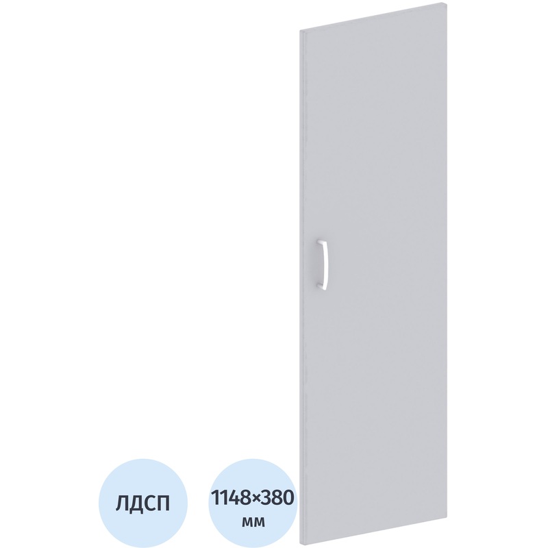 Изображение товара Дверь средняя Комус Мебель Easy to lead из ЛДСП светло-серая 380х1148 мм