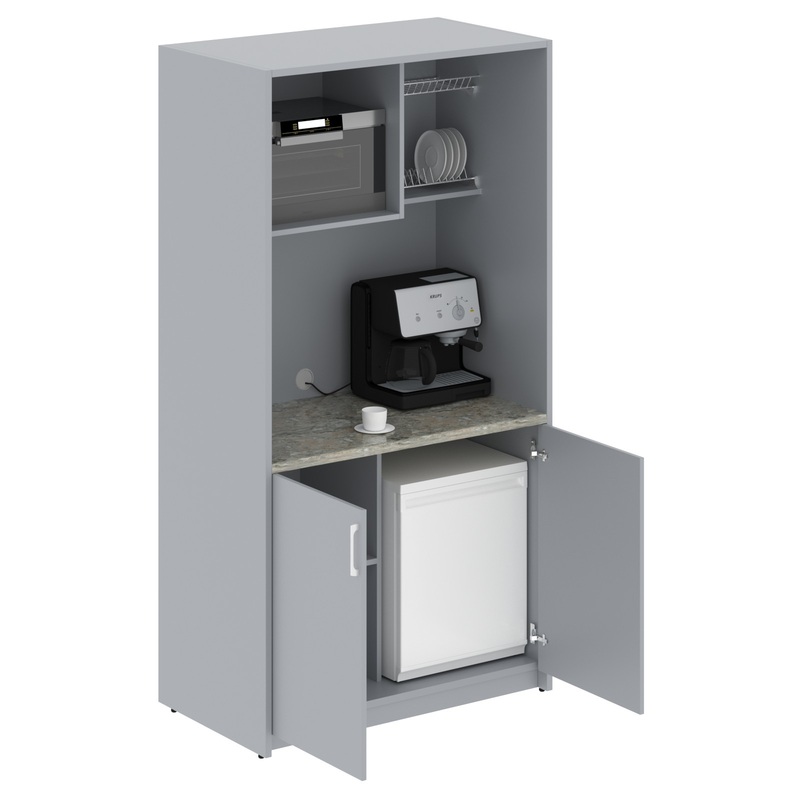 Изображение товара Мини-кухня Мини SCB 120 серая/металлик 1030х600х2000 мм