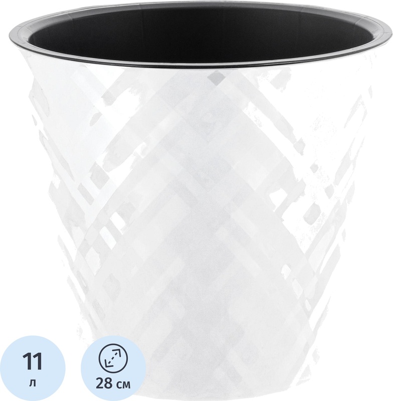 Изображение товара Горшок для цветов InGreen Manhattan 11 л белоснежный жасмин