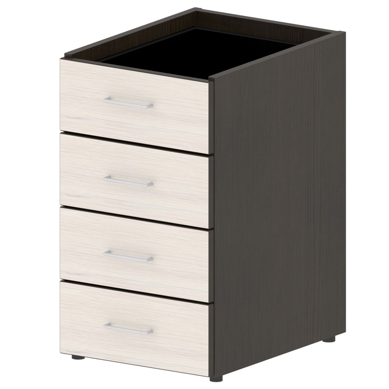 Изображение товара Тумба приставная Референт без топа венге дуб 430x550x728 мм 4 ящика