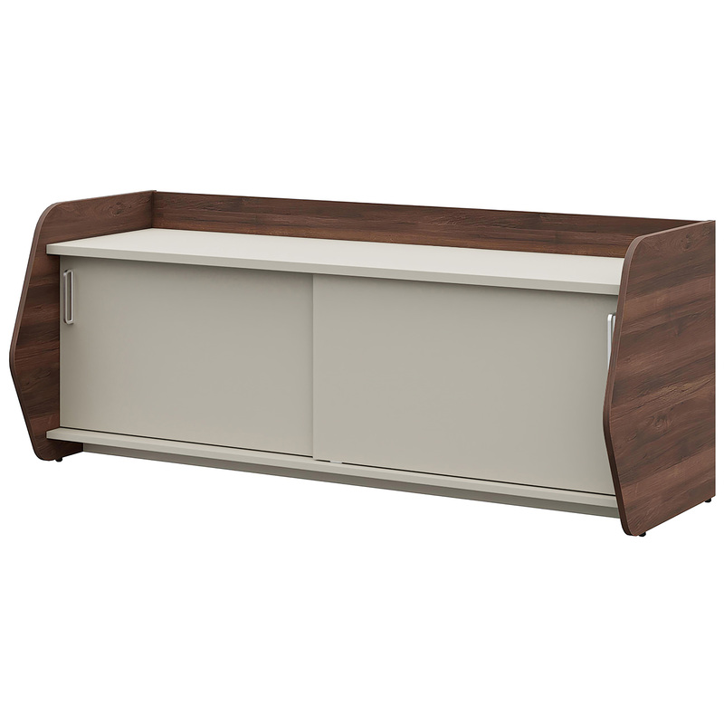 Изображение товара Тумба Комус Мебель 129T015 орех бакаут/серый с замком 1 ящик