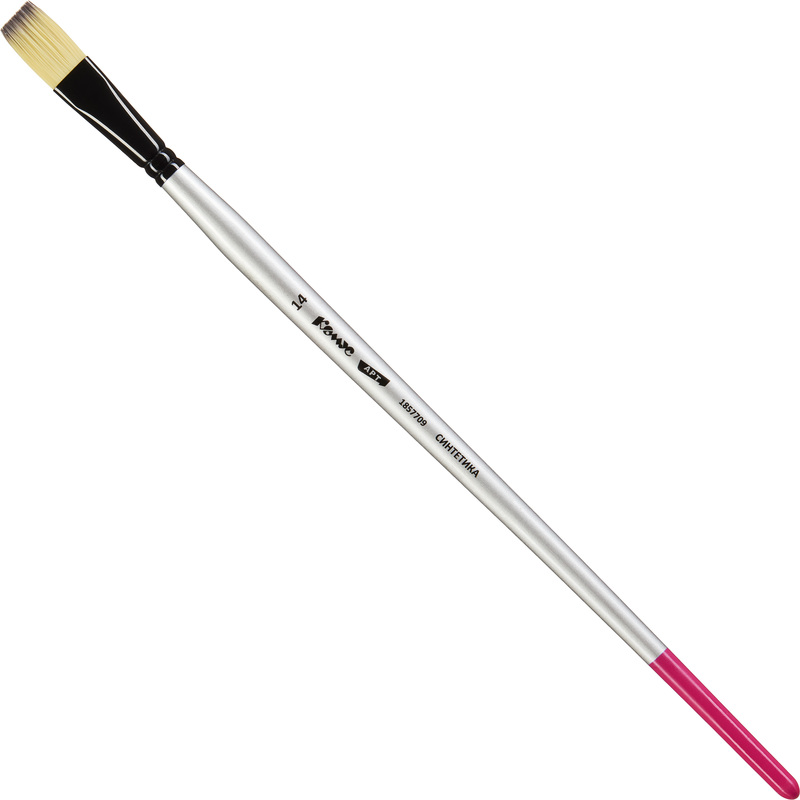 Изображение товара Кисть художественная Комус Арт плоская средней жесткости синтетика №14