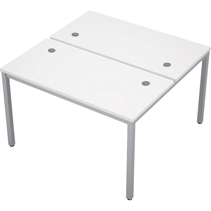 Изображение товара Стол приставной Avance 6МБ.268 двухместный белый алюминий матовый 1200х1235х750 мм