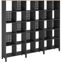 Стеллаж для документов Kobor SQ-5X6 black/natural чёрный муар/дуб  натуральный 2216х370х1960 мм