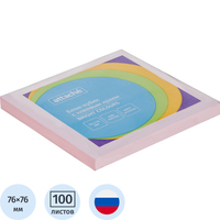 Стикеры Attache Simple 76х76 мм пастельные розовые (1 блок на 100  листов)