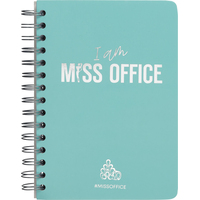 Тетрадь общая Attache Miss Office А5 128 листов в клетку на спирали   (обложка голубая, матовая ламинация, тиснение фольгой)