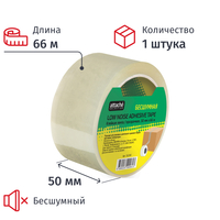 Клейкая лента упаковочная Attache Selection 50 мм x 66 м 48 мкм прозрачная (бесшумная)