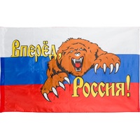 Флаг Вперед, Россия! с медведем АГТ Геоцентр 90x135 см 90-110 г/кв.м