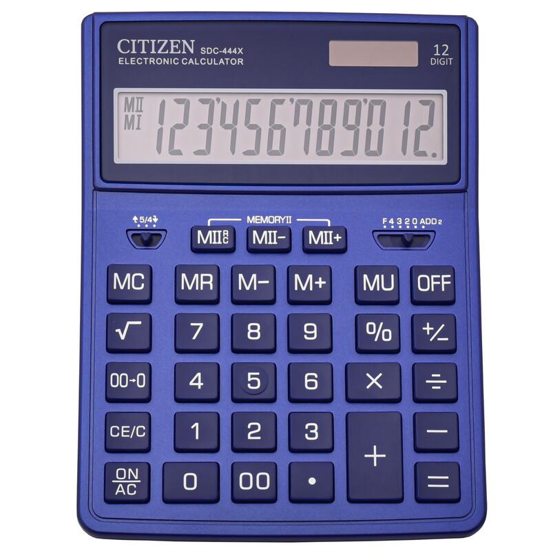 Калькулятор настольный Citizen SDC-444X 12-разрядный темно-синий 204х155х33 мм – выгодная цена – купить товар Калькулятор настольный Citizen SDC-444X 12-разрядный темно-синий 204х155х33 мм в интернет-магазине Комус
