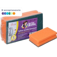Губка для уборки Donna-Bella Профи поролон 14x8.5 см с абразивным слоем