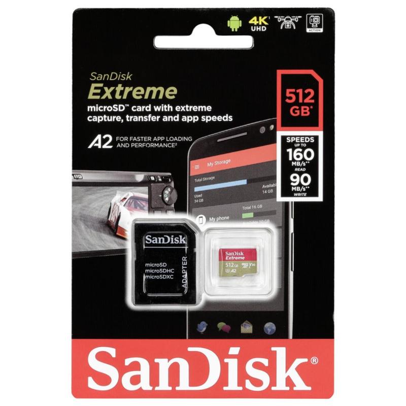 Карта памяти microsdxc uhs i u3 sandisk extreme 64 гб