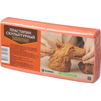 Пластилин скульптурный Глобус ПЛС-02 коричневый 500 г твёрдый