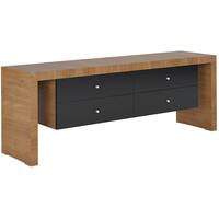 Греденция для документов KYU2150 (дуб кендал/черный матовый,  1820х500х750 мм)