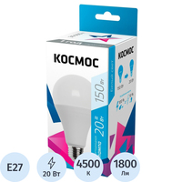 Лампа светодиодная Космос 20 Вт E27 A 4500 К 1800 Лм матовая  (LkecLED20wA60E2745)