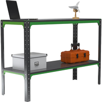Верстак слесарный Metalex KIT одна полка (серый/зелёный, 950х1400х600  мм)
